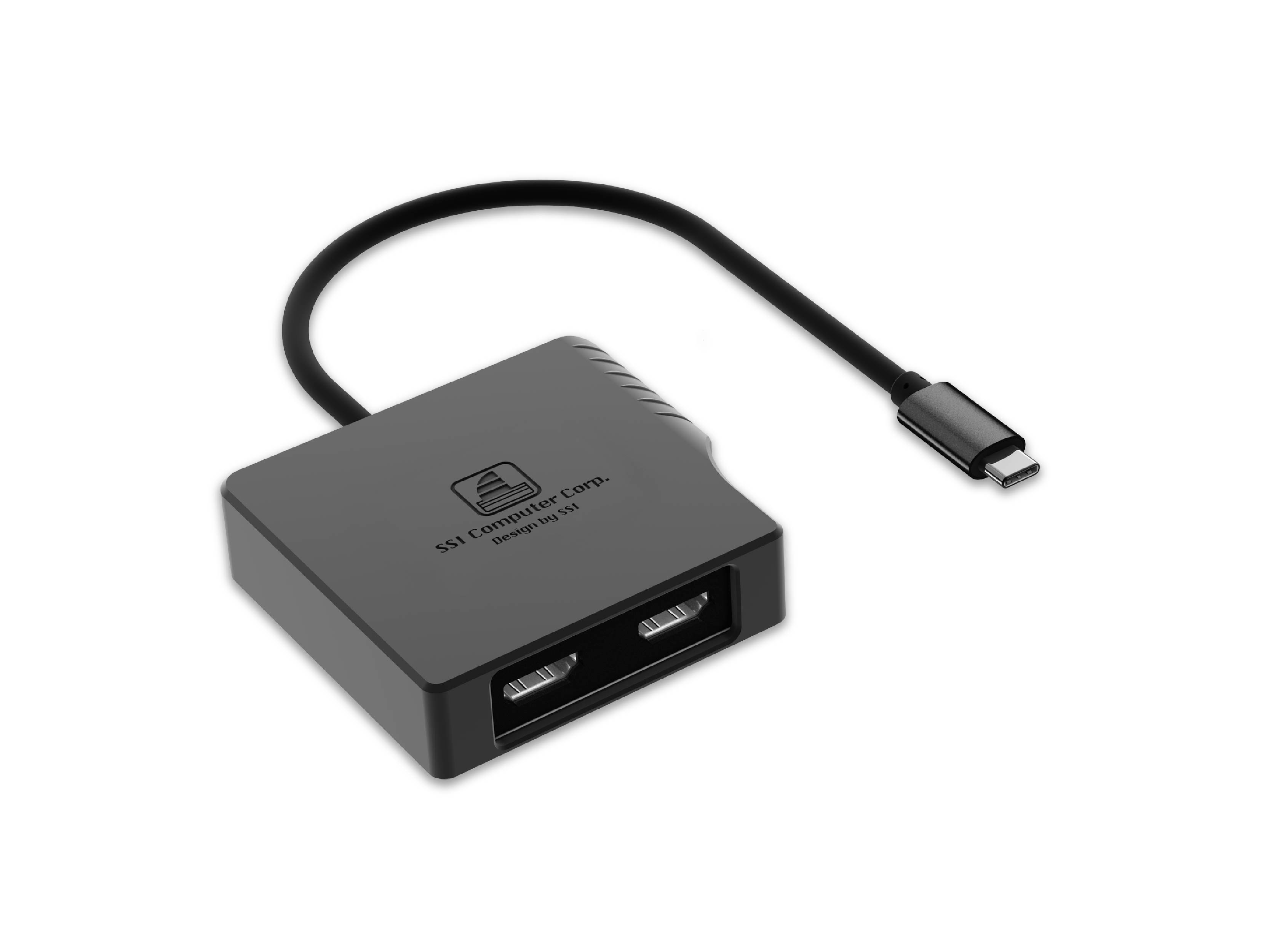 USB-C to HDMI 8k@30Hz x2 Adapter (SI-4912HDMI), Supports multi-flow transmission MST mode, silicone protective anti-collision fall damage.